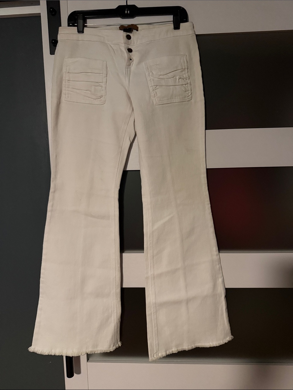 Arden B White Flared High-Rise Jeans